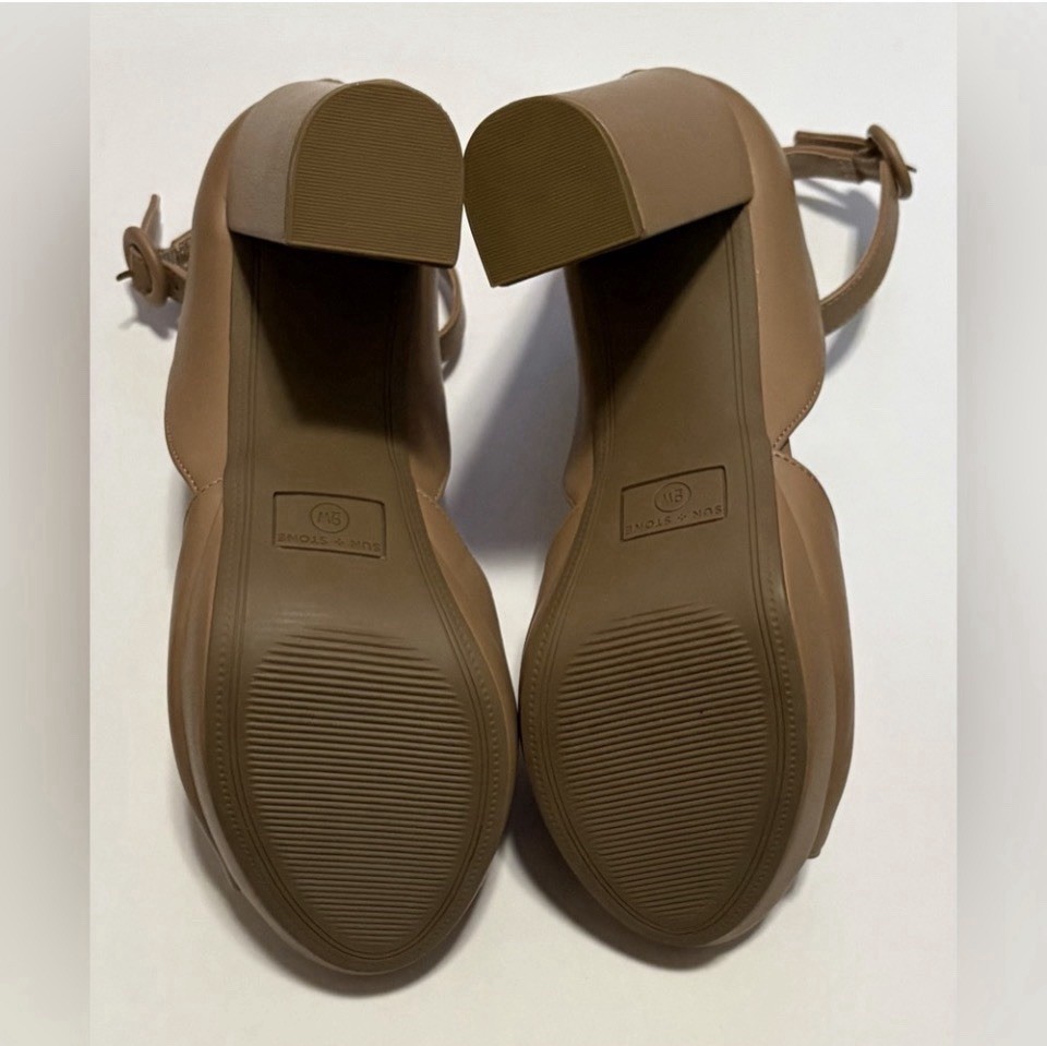 Sun + Stone Beige Platform Heels