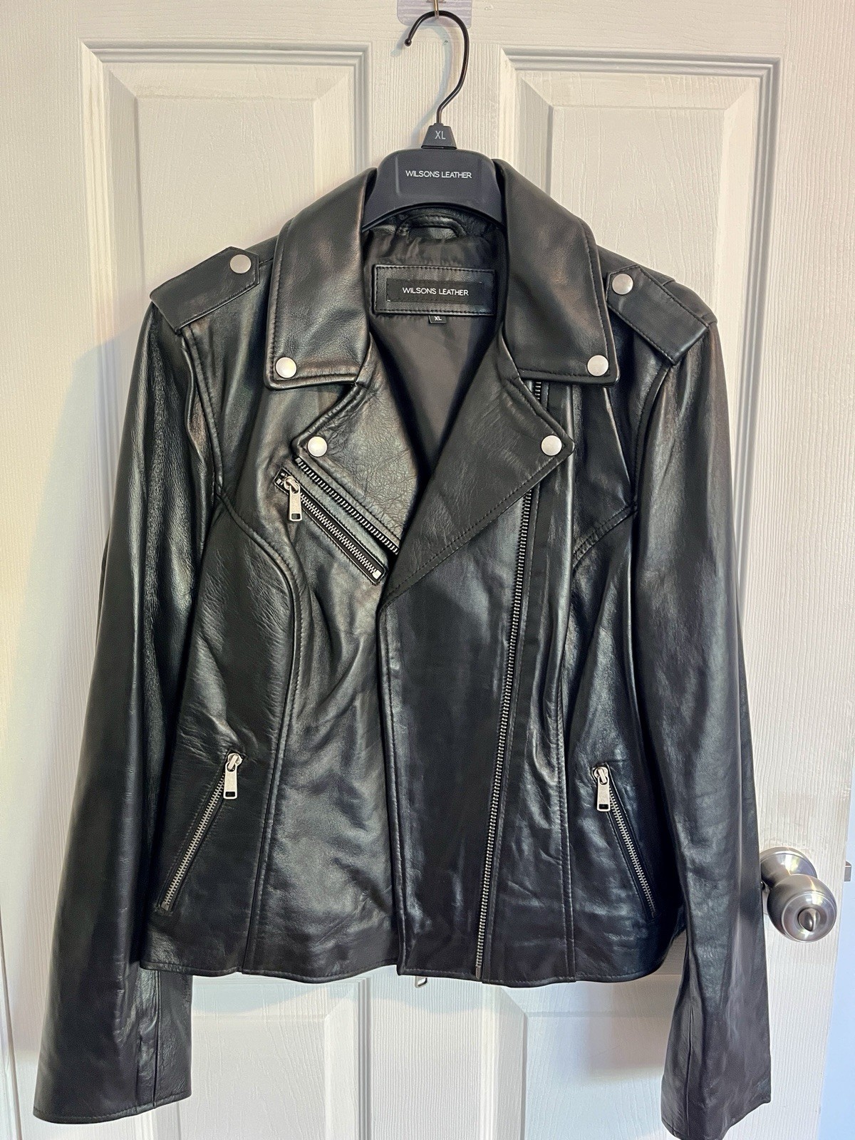 NEW Women’s Black Genuine Leather Wilson’s Bomber Jacket Size XL