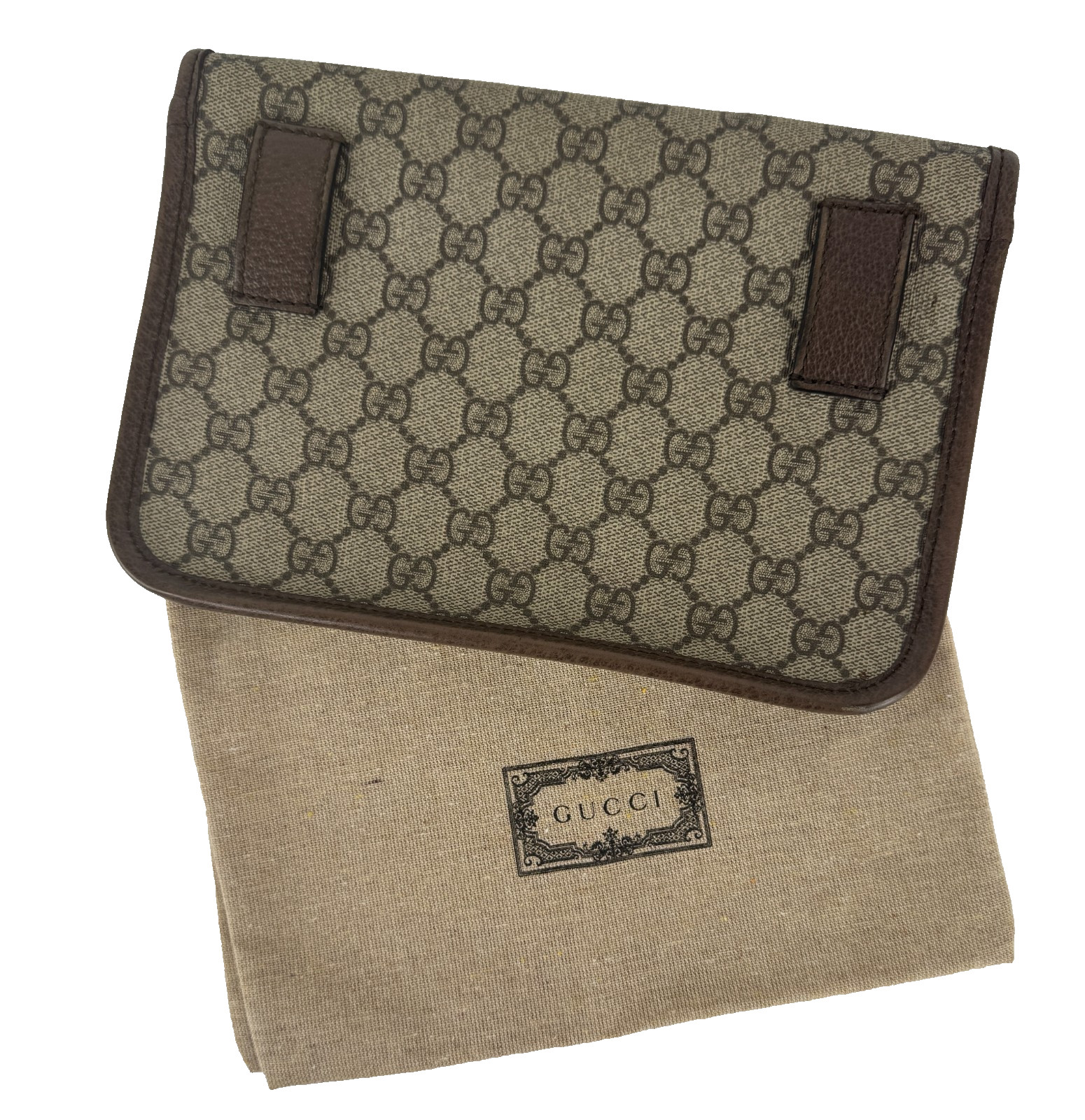 Gucci Auth Neo Beige Brown GG Supreme Belt Bag Leather Monogram Runway NO Belt