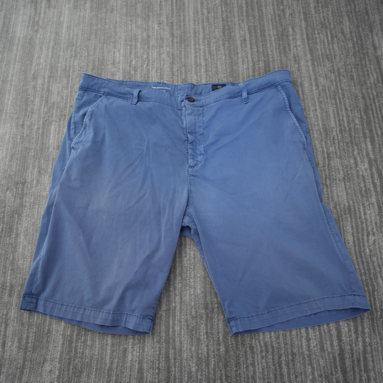 AG Adriano Goldschmied Shorts The Griffin Chino Blue Solid Cotton Modal 42×10.25