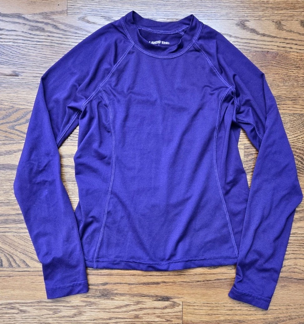 Lands’ End Long Johns Set Girls’ 6X-7 Thermal Base Layer Purple
