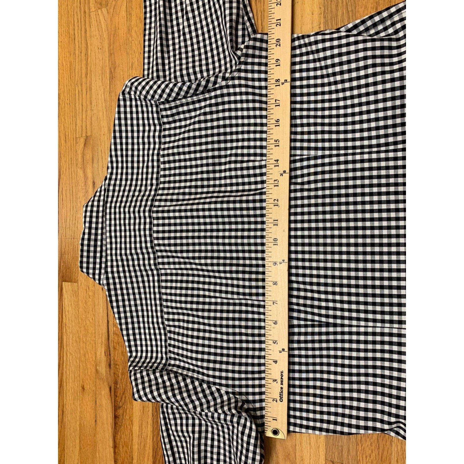 Talbots Women’s Black White Gingham 100% Cotton Button Shirt Portugal Size M
