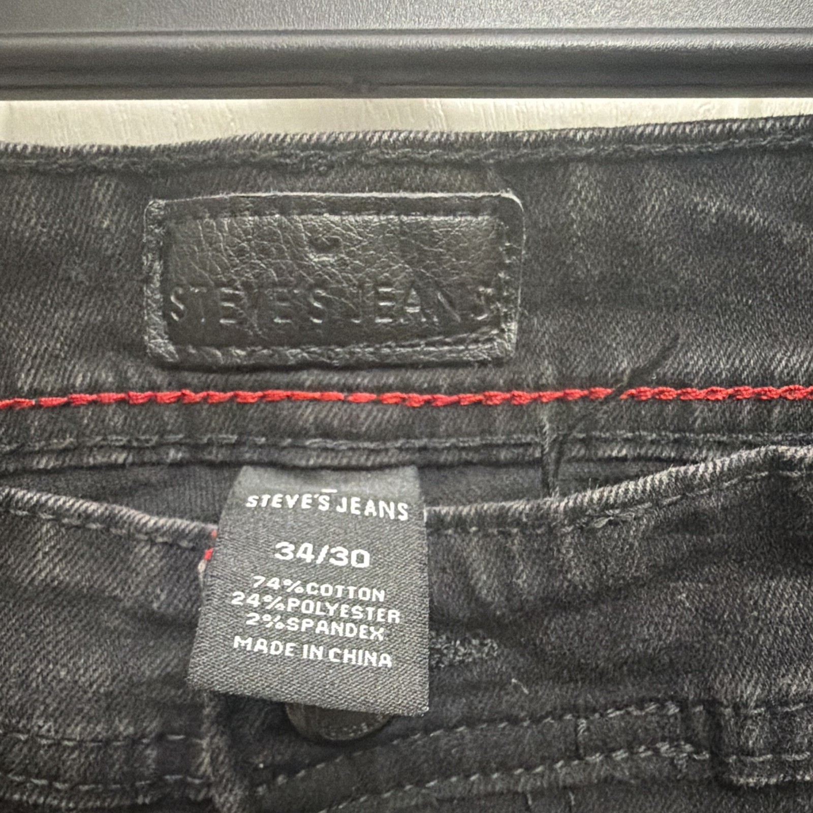 Steve’s Jeans Men’s Black Slim Fit Skinny Dark Wash Stretch Denim