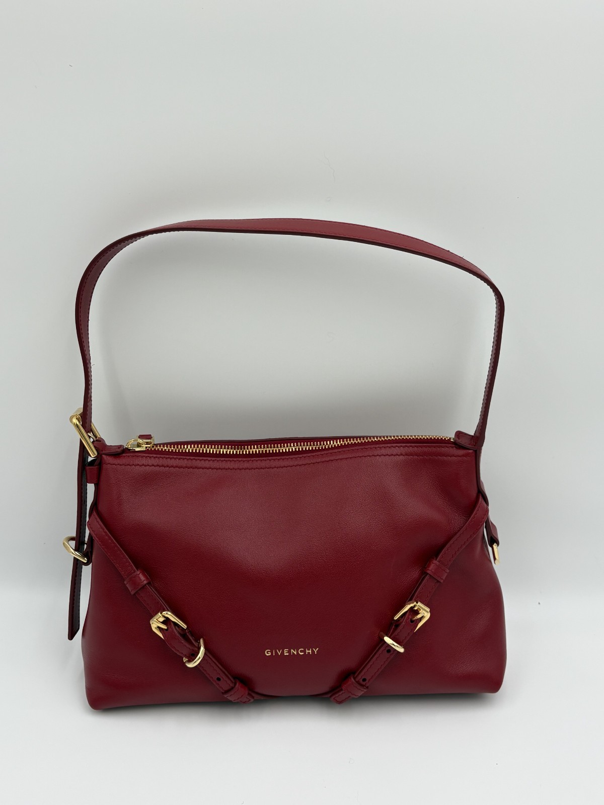 Givenchy Mini Voyou Leather Shoulder Bag Dark Red (on Nordstrom $2,150/worn 3x)