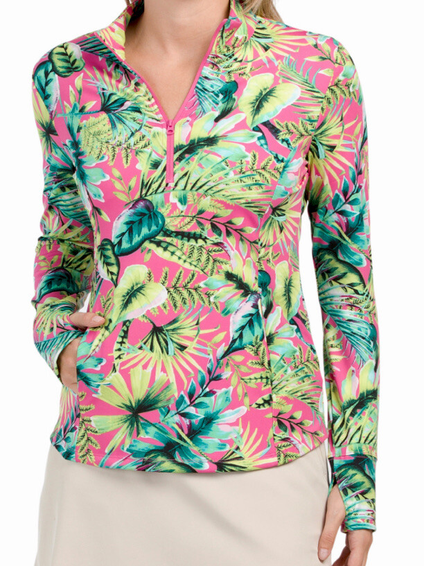 New Tommy Bahama Golf Tennis Zip Jacket Pullover S M L XL Stretch Pockets Pink N