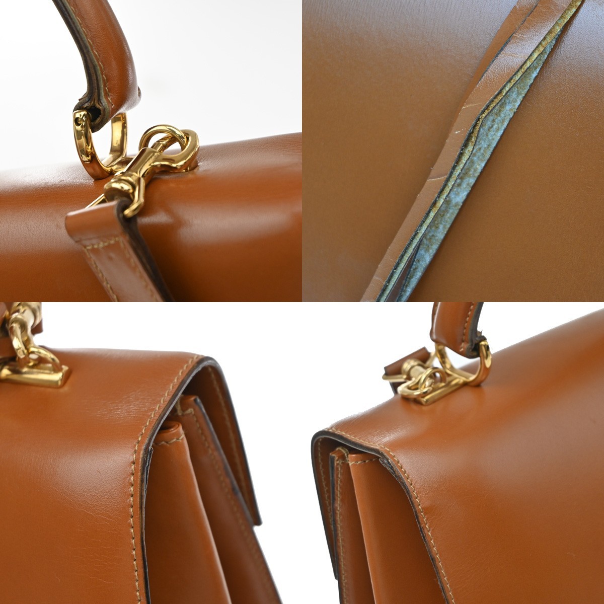 GUCCI Lady Lock 2Way Shoulder Hand Bag Leather Brown Gold Italy 76CB076