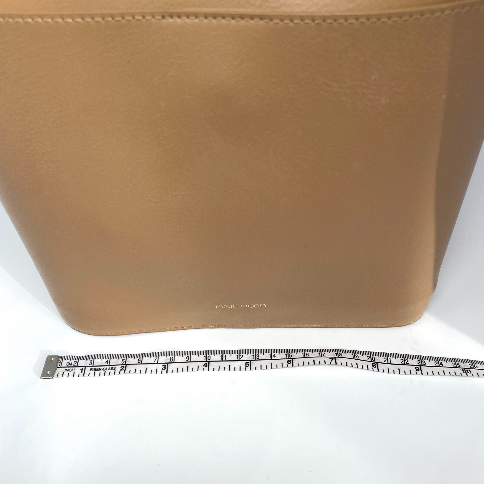 Pixie Mood Mag 10.25 x 11 Vegan Leather Crossbody Bag, Sand Color (flaws)