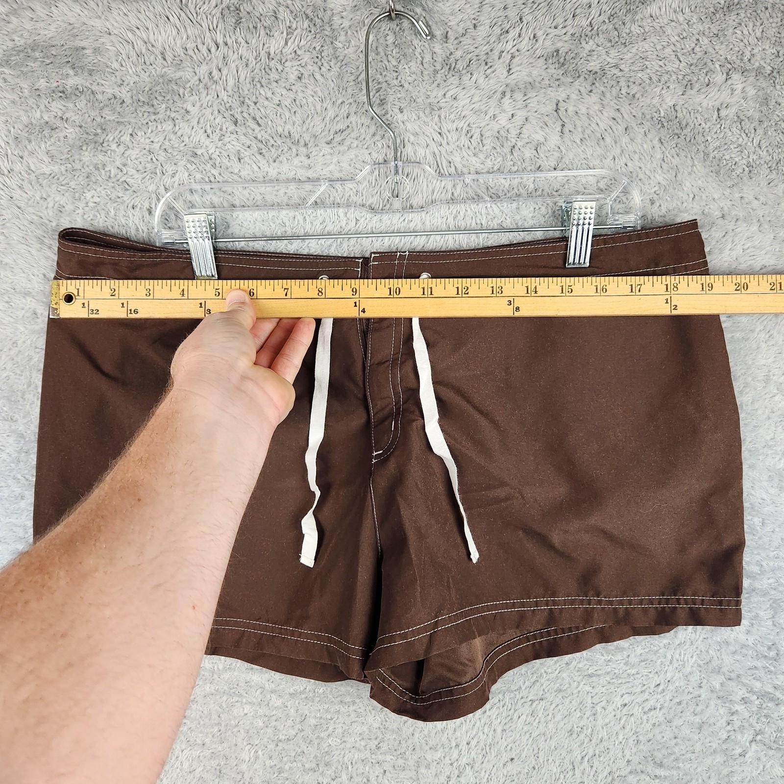 Sand N Sun Swim Shorts Womens Large Brown Beach Surf Pocket Quick Dry Outdoor