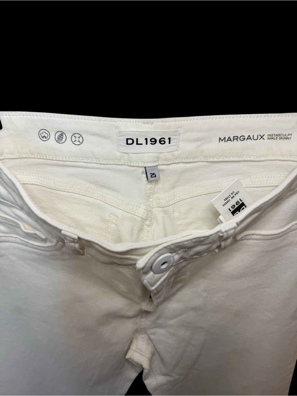 DL1961 Margaux Instasculpt Skinny Jeans White Size 25 Ankle Stretch