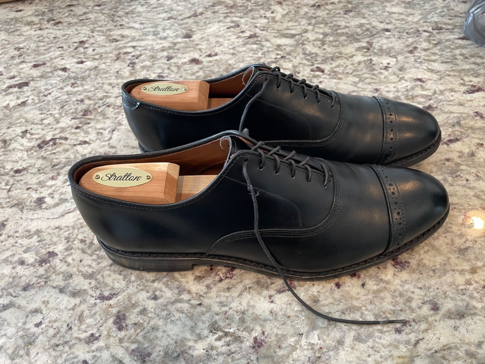 Allen Edmonds Fifth Avenue Black Cap-Toe Oxford Leather Dress Shoe Men’s 10 D