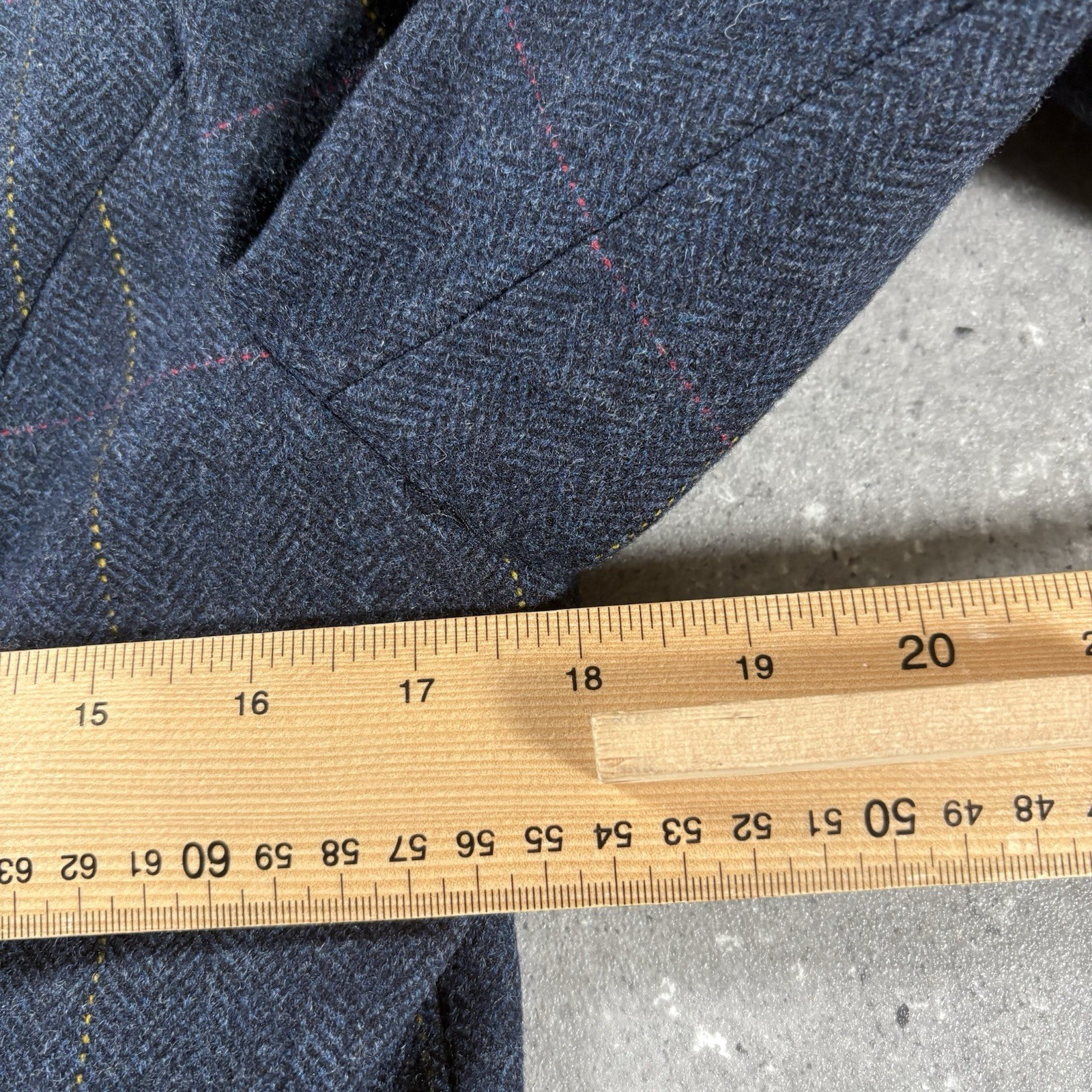 Joules Blazer UK 12 Blue Wool Tweed Jacket Windowpane Velvet Trim Hartfield