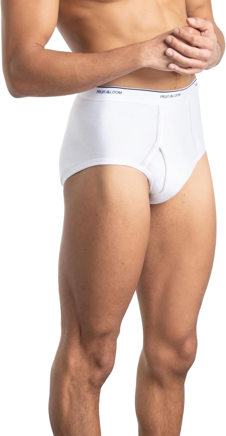 Fruit of the Loom Men’s White Briefs Underwear, 9- Pack, Size S to 2XL