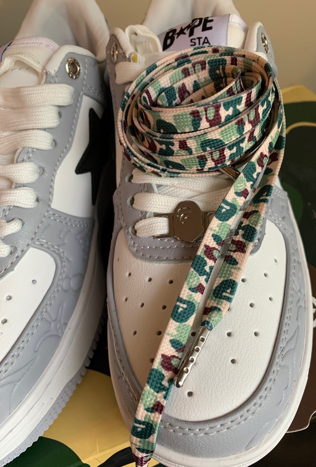 120cm Camo shoelaces replacement laces for Bape – Ape Head design CHOOSE COLOR!!