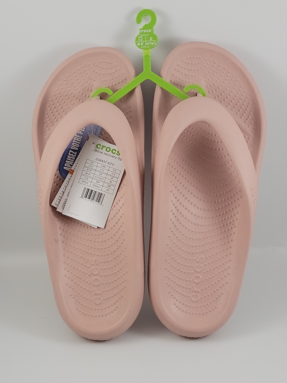 Crocs Mellow Recovery Flip Flops Men’s Size 12 Pink Clay NWT