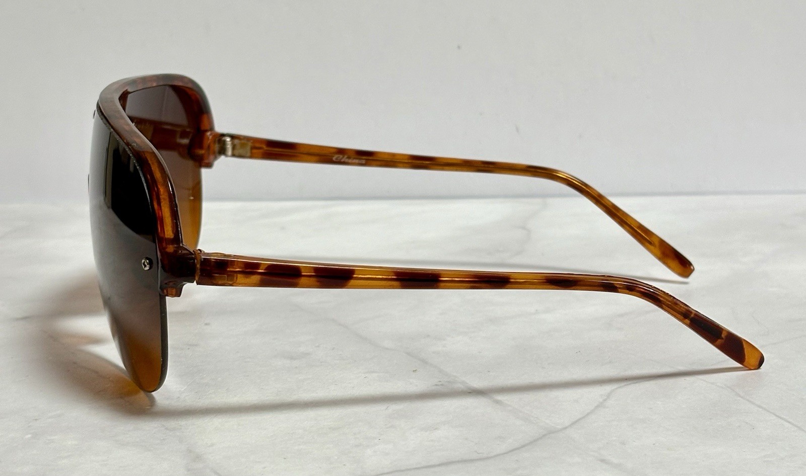 Unisex Vintage Tortoise Shell W/ Amber Lenses Aviator Sunglasses (Unbranded)