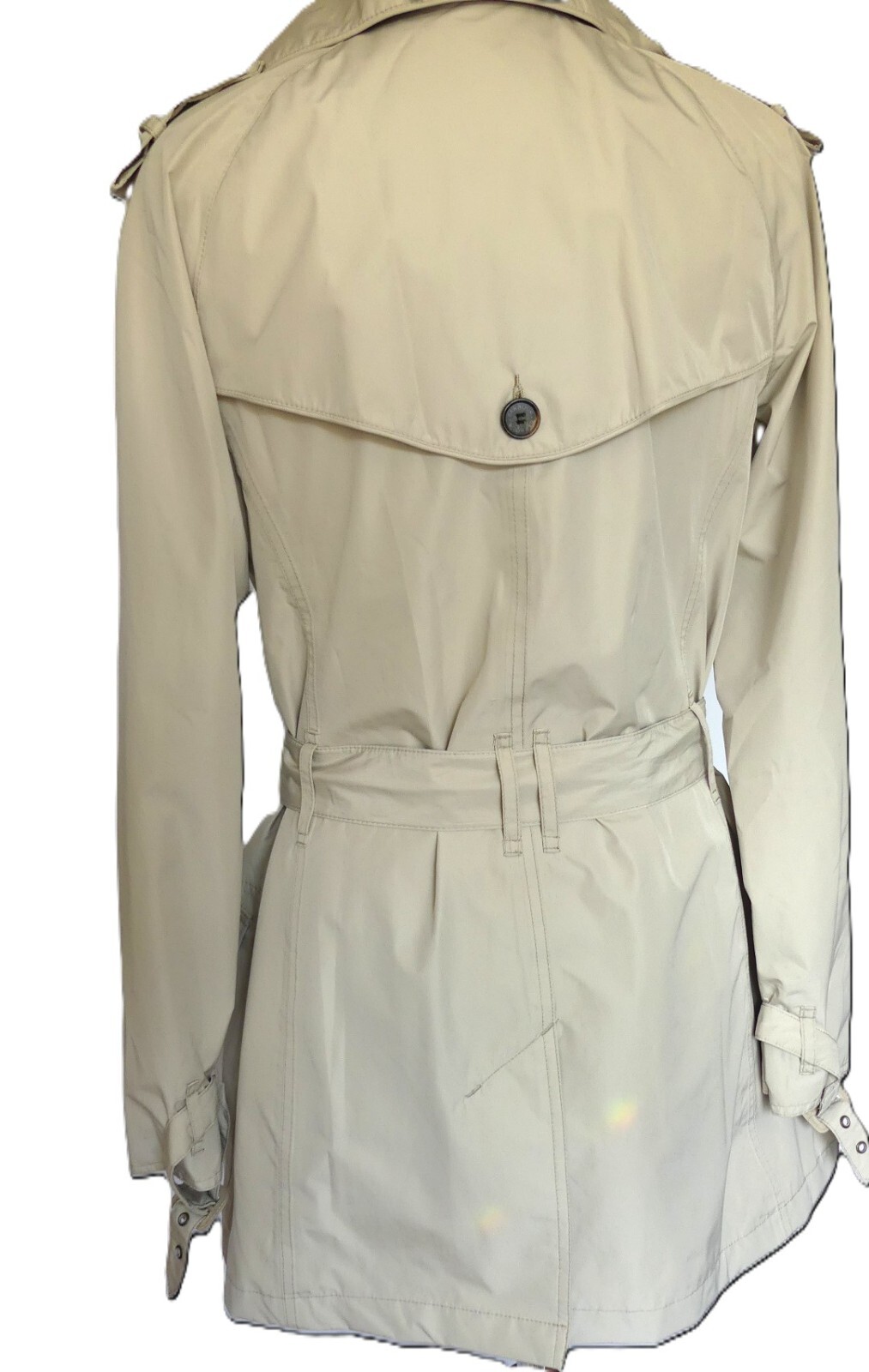 Barbour Rain Trench Coat Waterproof Featherweight Valerie Short US Size 8 Lt Tan