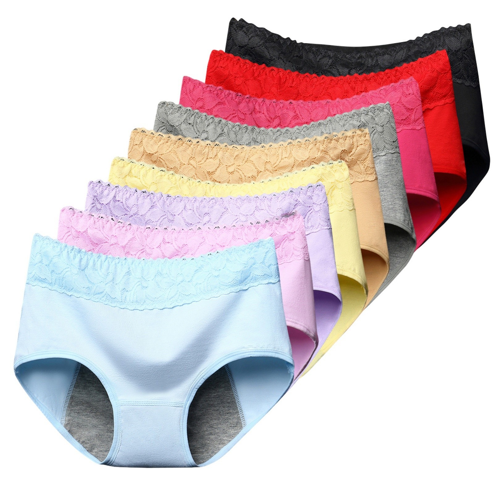 3 Womens Period Panties Solid Menstrual Briefs Stretch Brief Leakproof Underwear