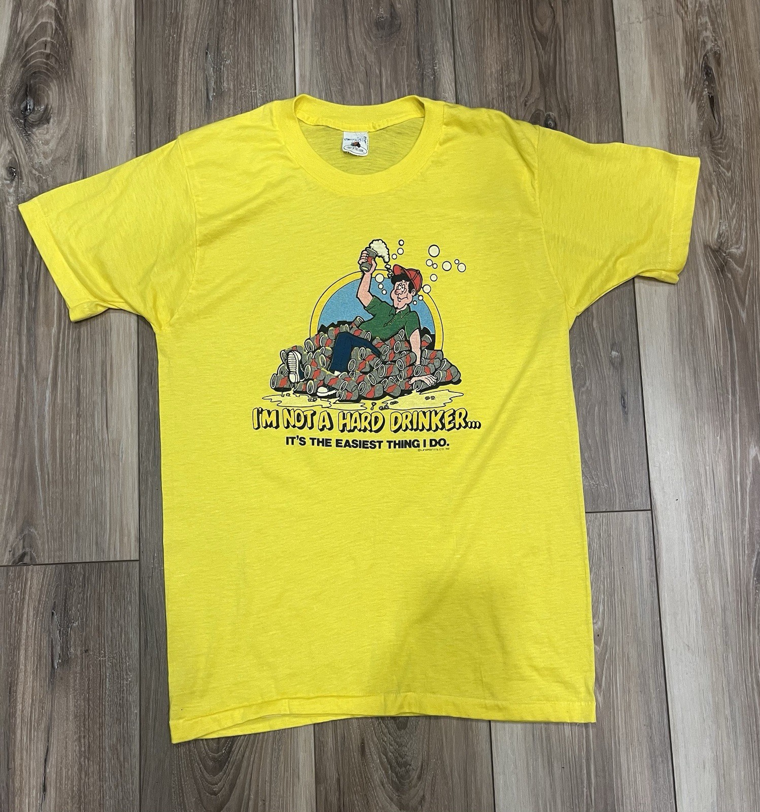 Vintage 80s “I’m Not A Hard Drinker”Cartoon “18 x 26.5” Beer. UniPrint Co 82.