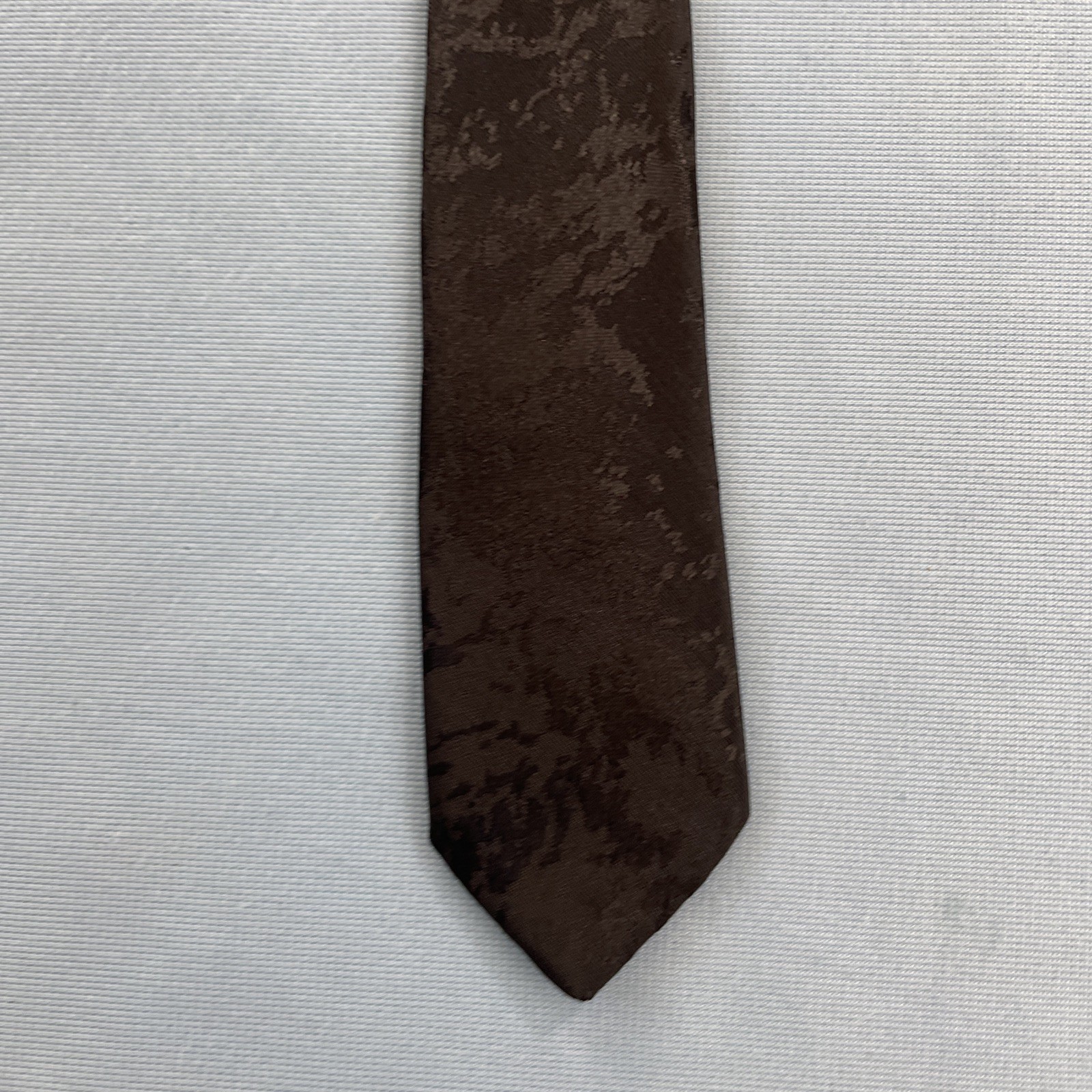 Impact Vtg Slim Necktie Made USA Optical Abstract Art Black Super Skinny 1.7×58″