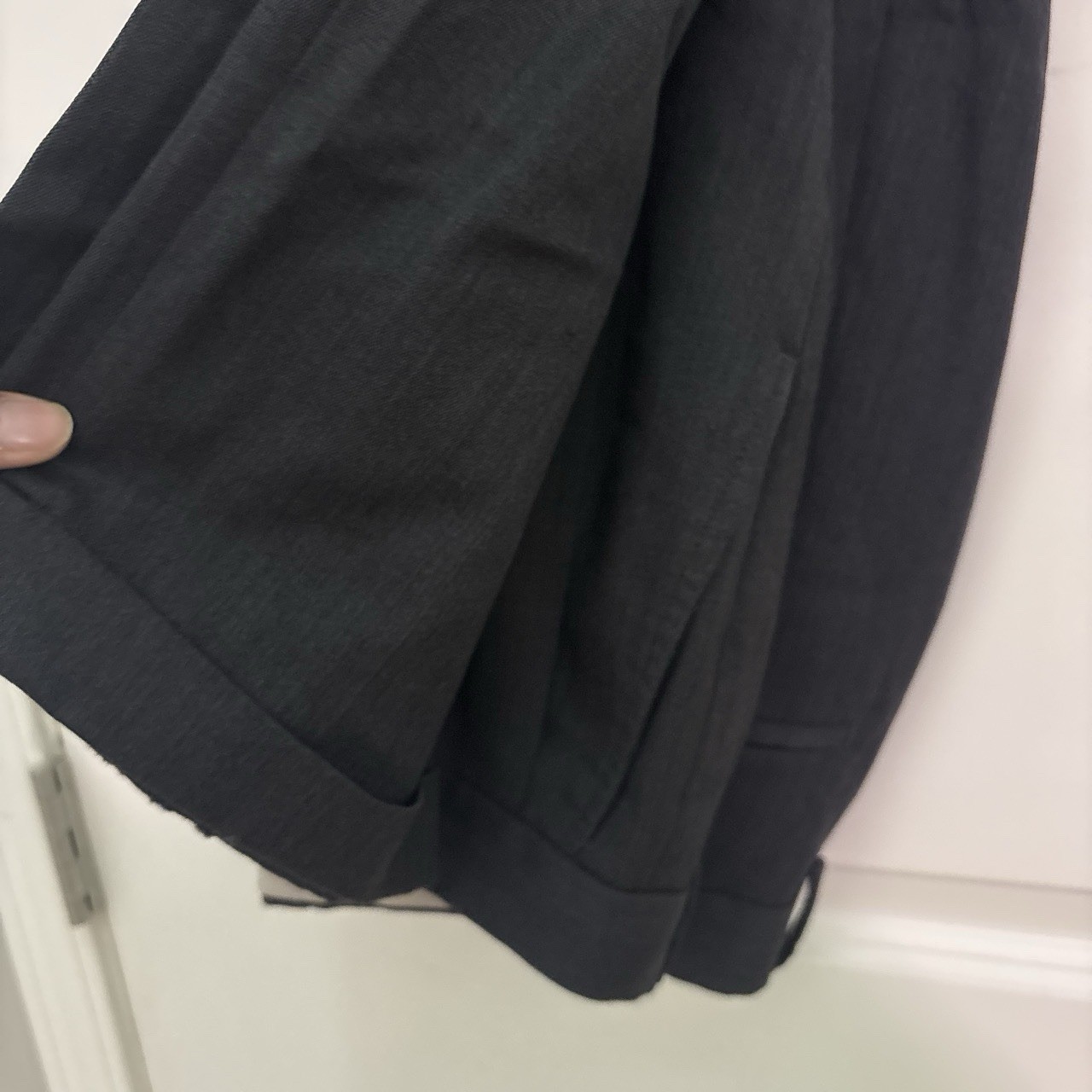 Charcoal Grey Flannel Wool Trousers 34×32