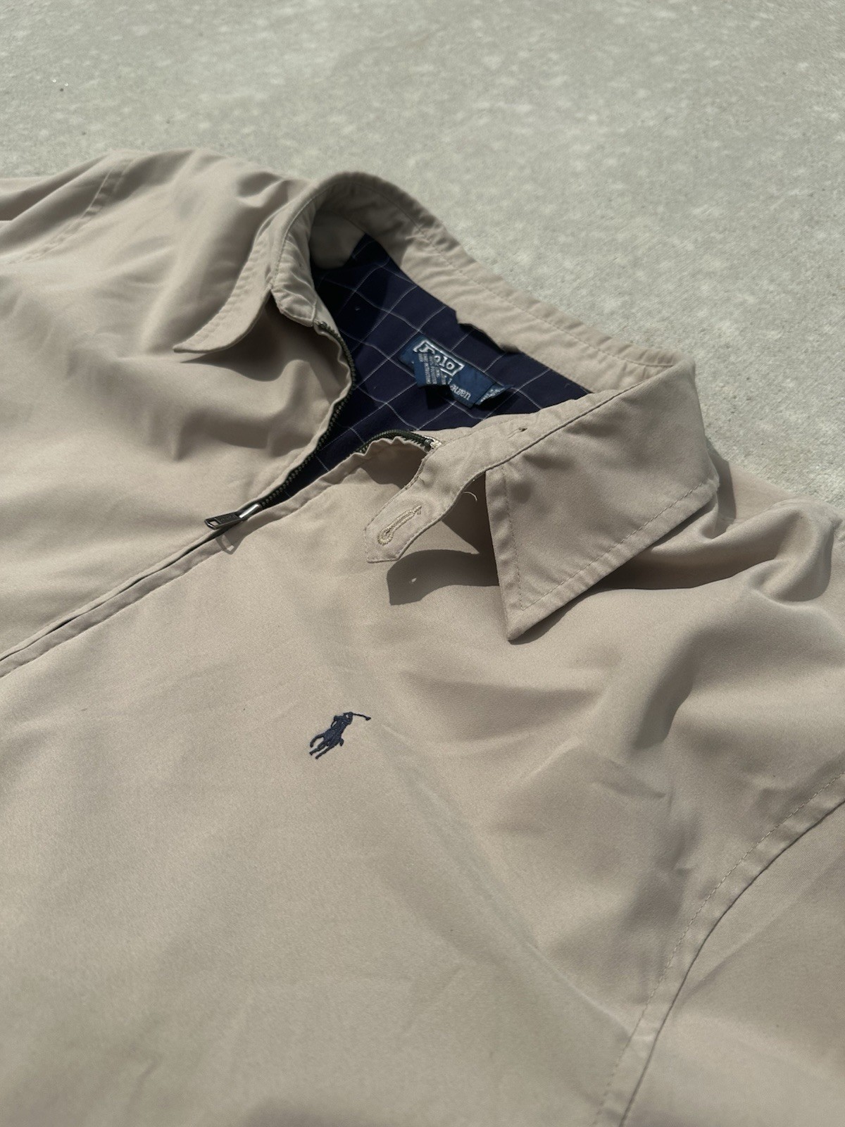 Vintage Polo by Ralph Lauren Khaki Harrington Jacket 2LT Tall Full Zip
