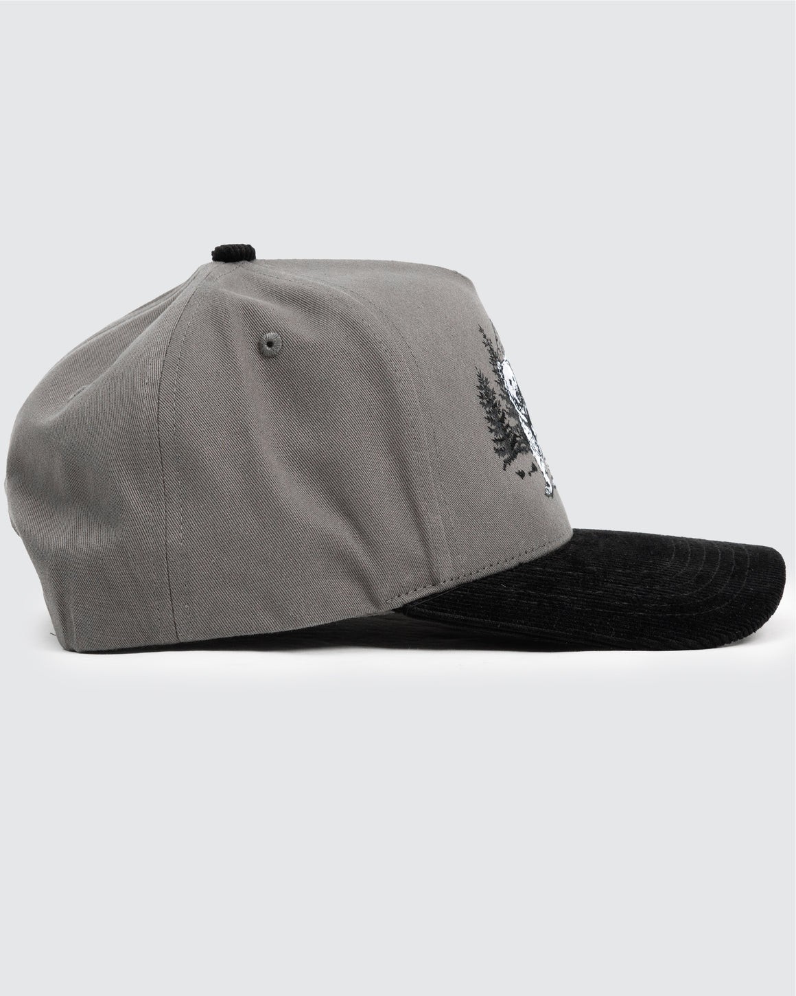 Waggle Grizz Corduroy Brim Hat Adjustable Gray/Black