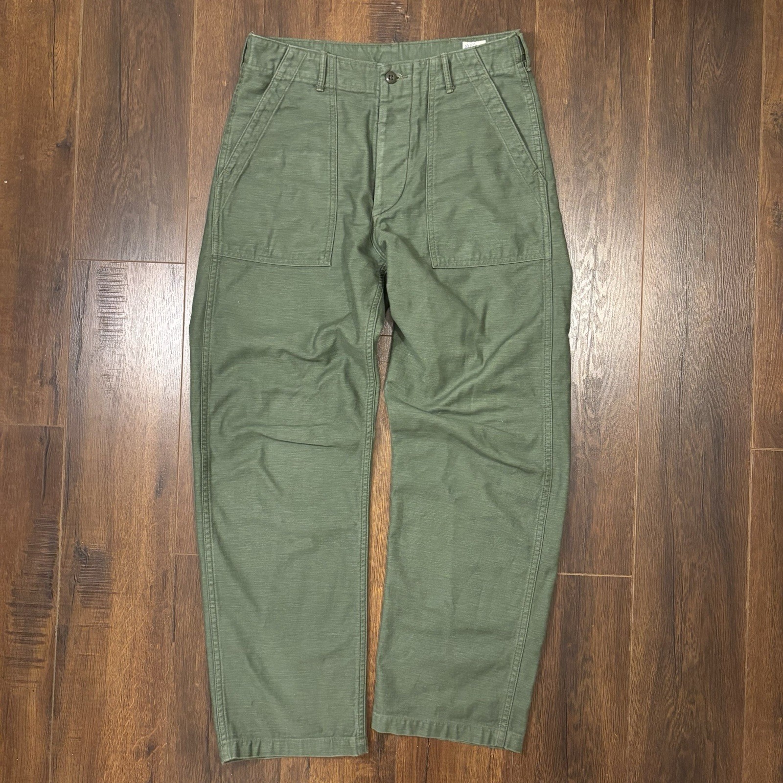 orSlow Men’s Regular Fit Fatigue Pants Size 2 (30in) Green Made in Japan