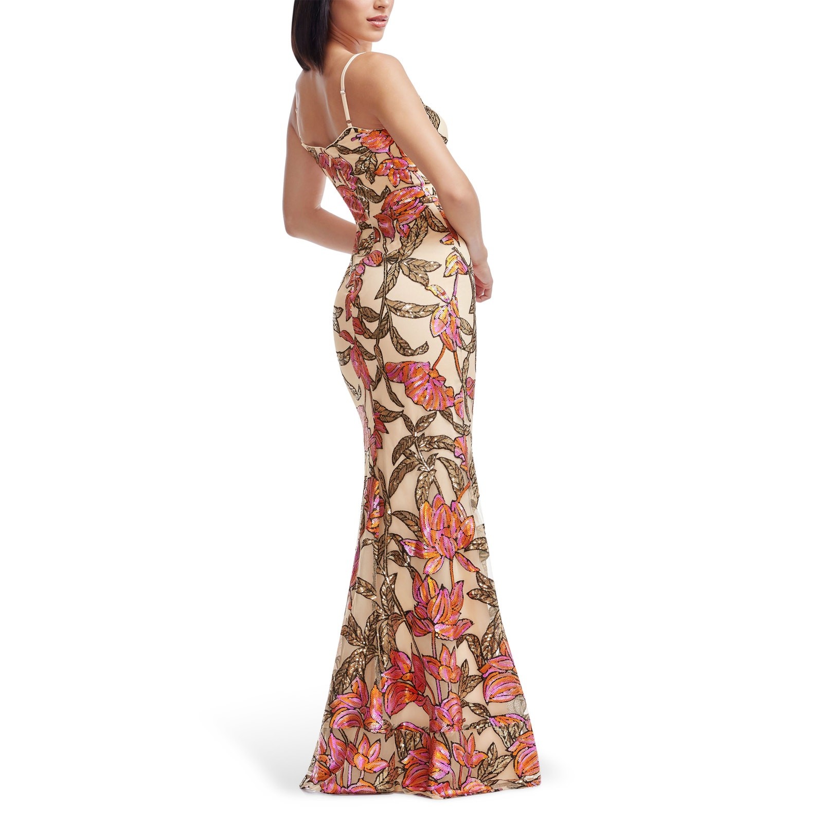 Dress The Population Giovanna Sequin Floral Mermaid Gown Size L