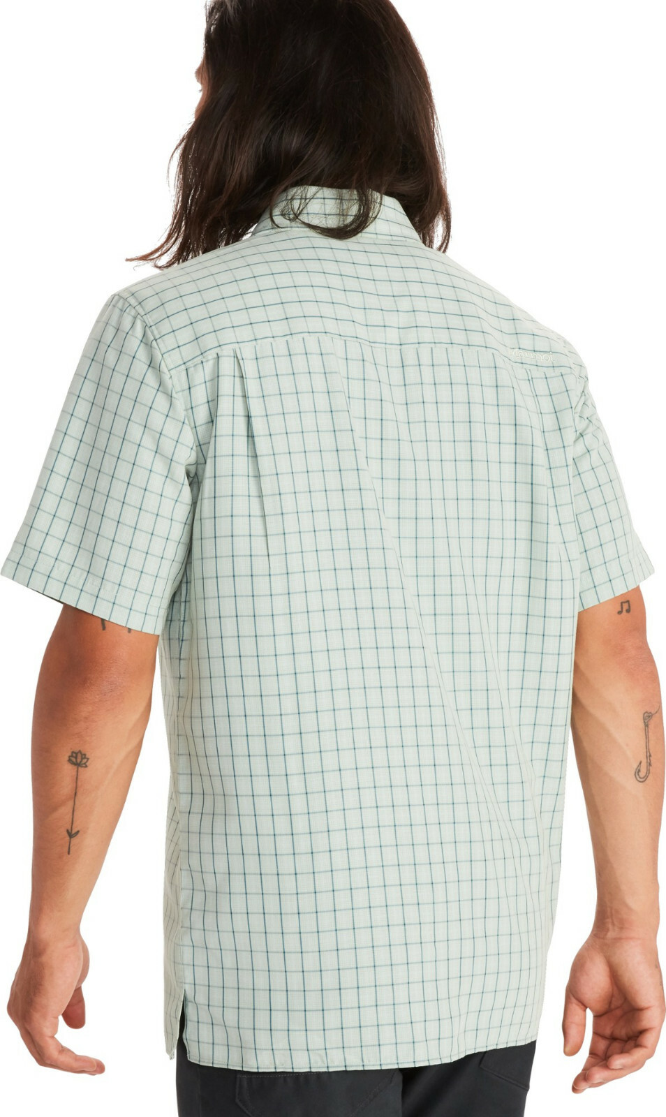 MARMOT Eldridge UPF Sun TRAVEL Hiking QUICK Dry WINDOWPANE Plaid SHIRT Mens size