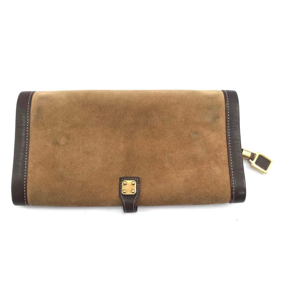 Loewe Vintage Clutch Bag Pouch Suede Leather Anagram Accessory Case W9.4xH5.1in
