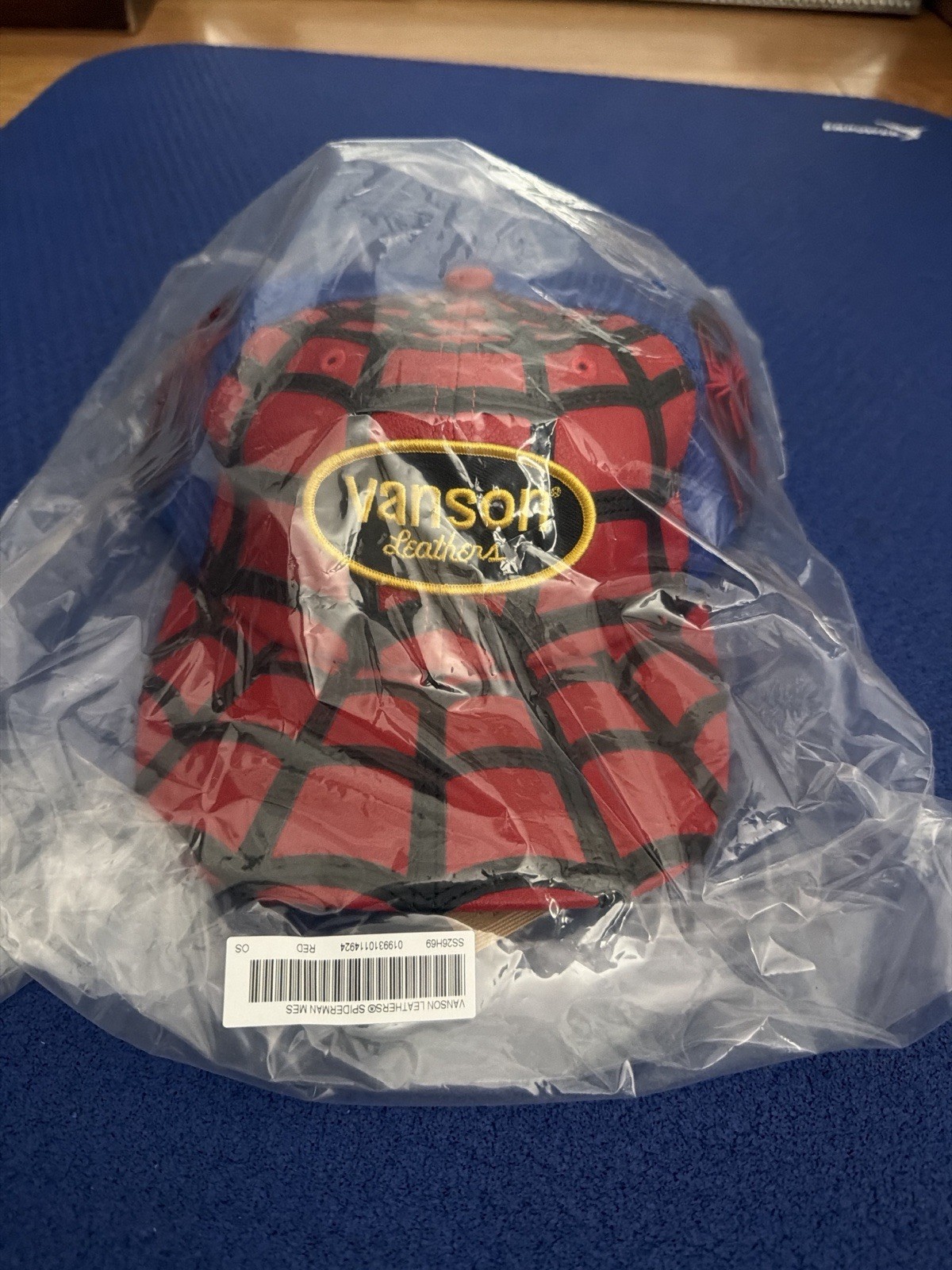 Supreme x Vanson Leathers Spider-Man Trucker Hat Red Blue Black Men Adjustable
