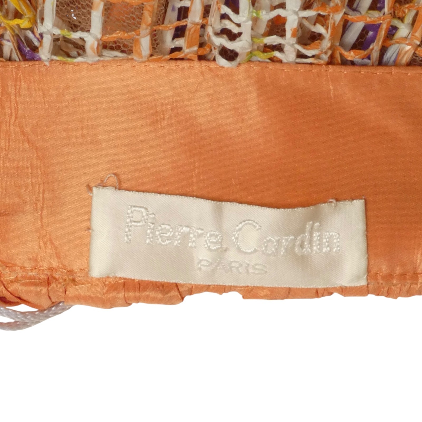 PIERRE CARDIN- 2000 Orange Painted Raffia Ballgown Skirt, Size 4