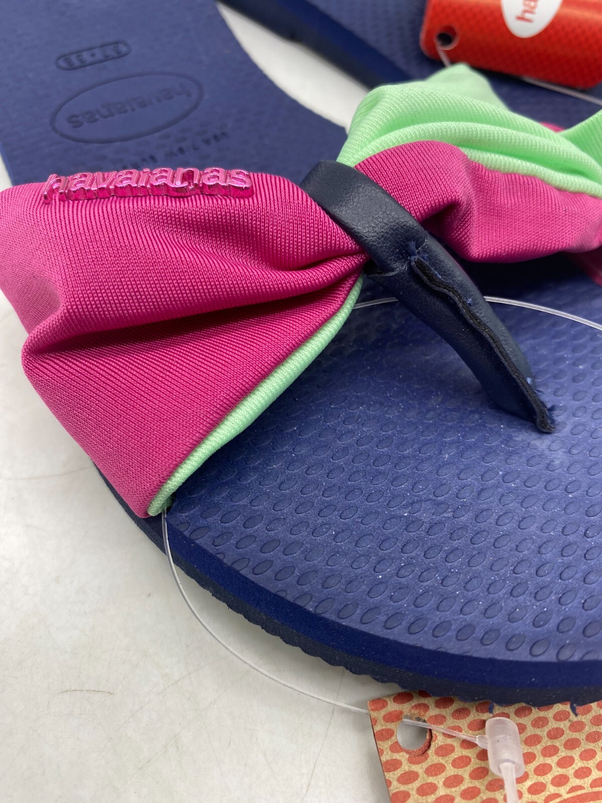Havaianas You St. Tropez Blue Pink Green Slide Thong Sandals Women’s Sz 7/8 US