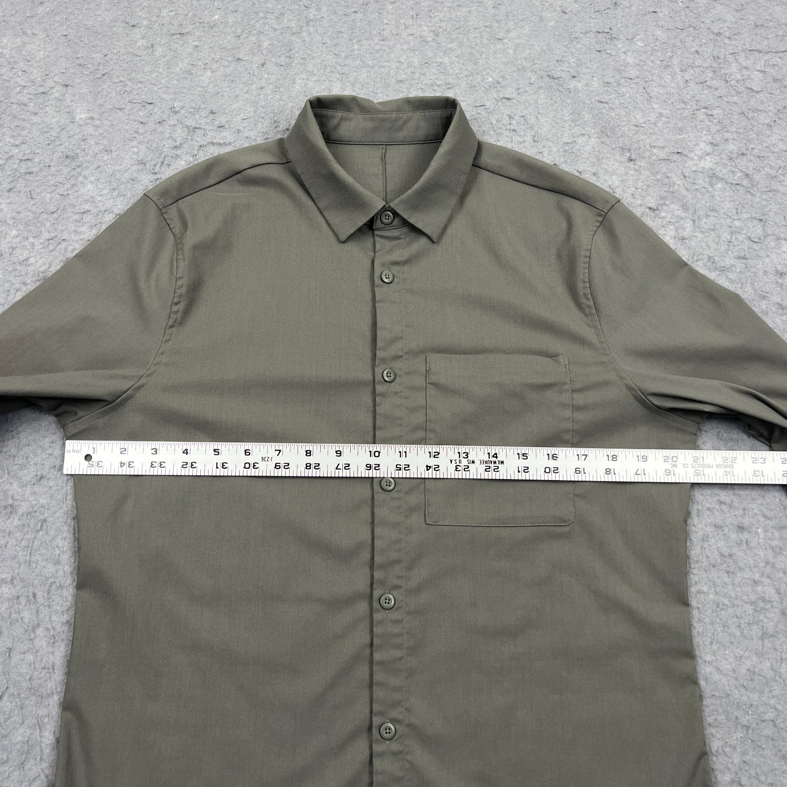 Lululemon Shirt Mens Medium? Gray Commission Button Up Casual Pocket Performance