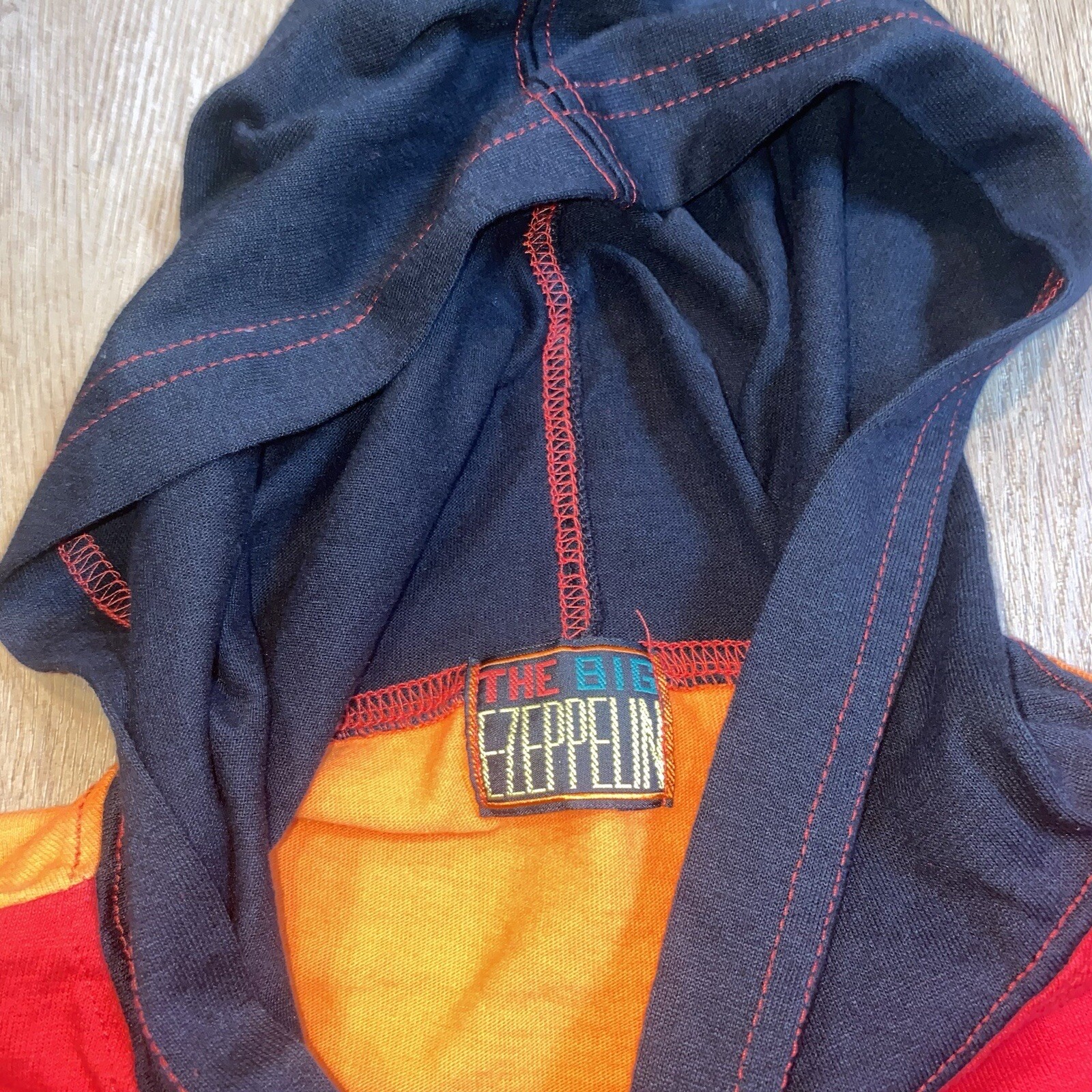 Vintage 90s Hoody Shirt Mens Medium Color Block Tee Skate Hip Hop Street Wear