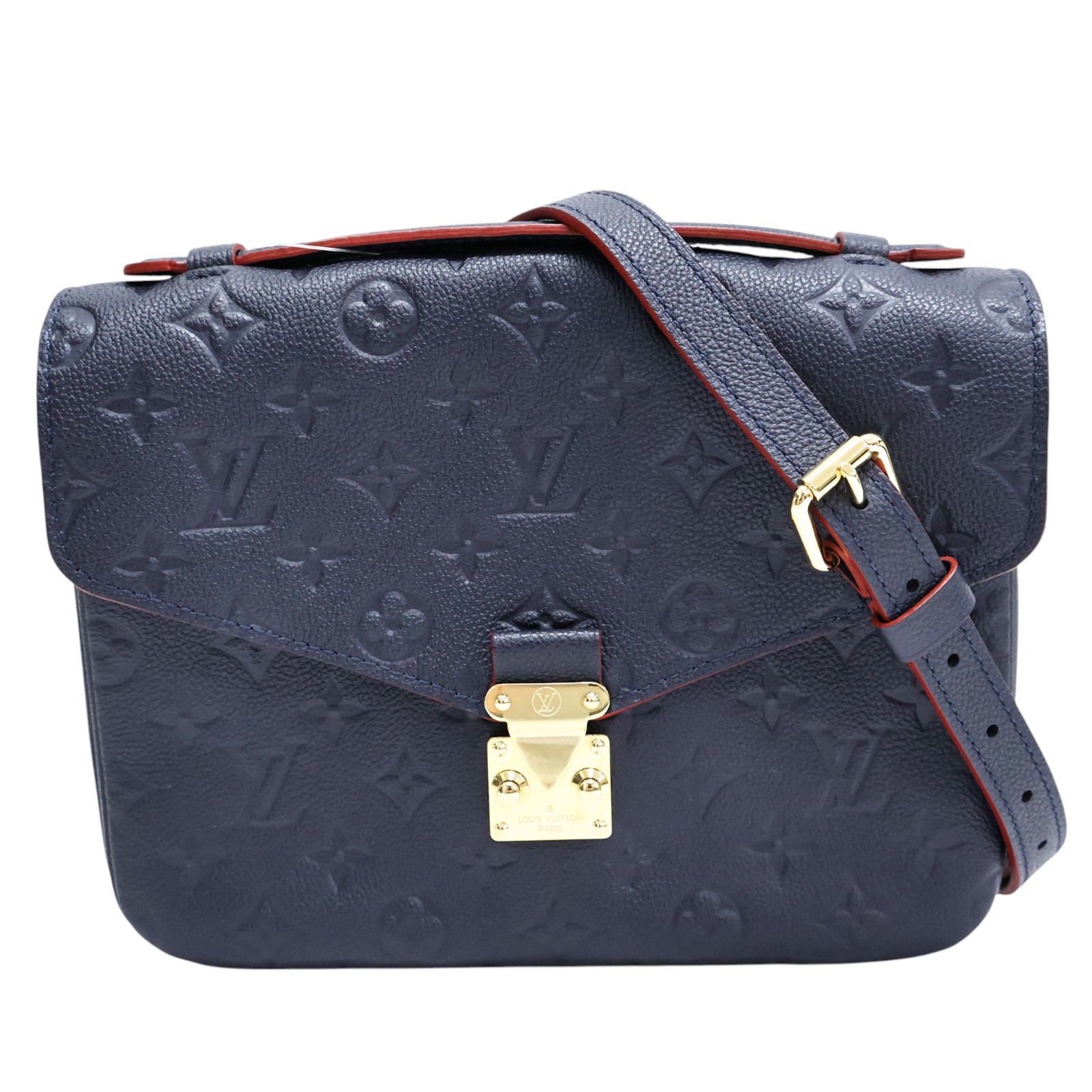 LOUIS VUITTON Pochette Metis Shoulder Handbag Monogram Empreinte Navy M44071