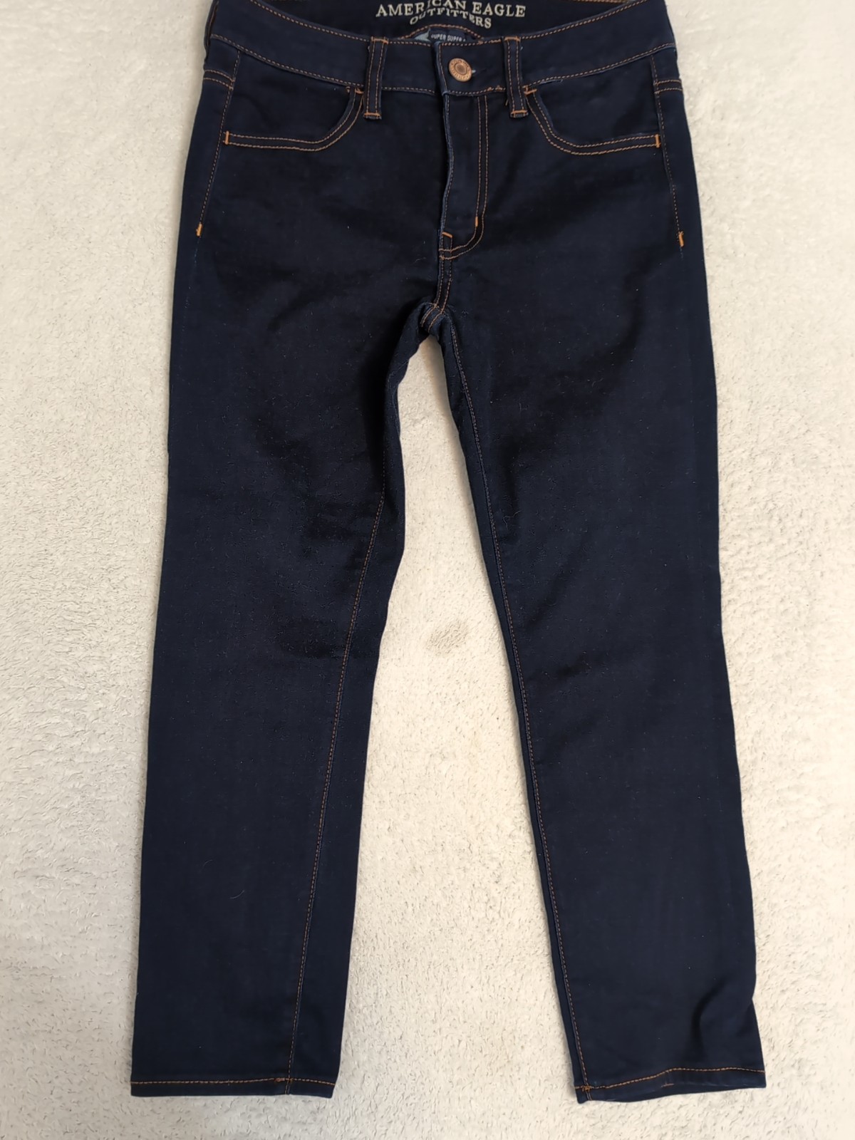 NEW American Eagle Jeans Womens 6 Reg Blue Dark Wash Super Stretch Jegging Crop