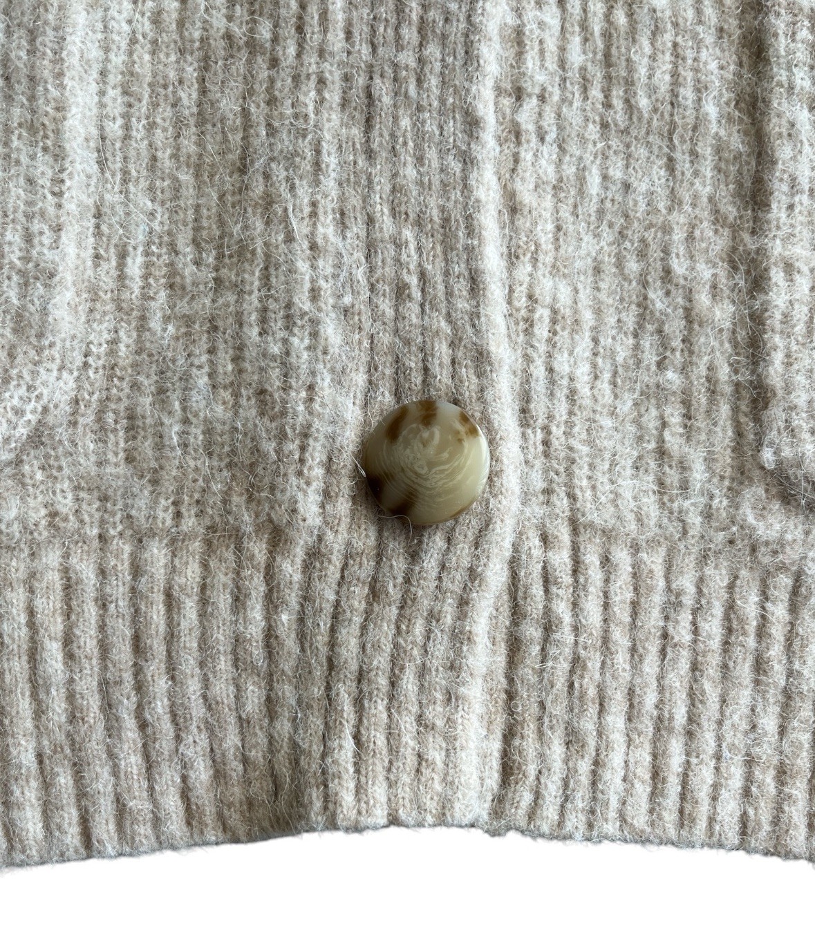 & Other Stories Oatmeal Beige Alpaca Wool V-Neck Oversized Cardigan XS Fits S/M