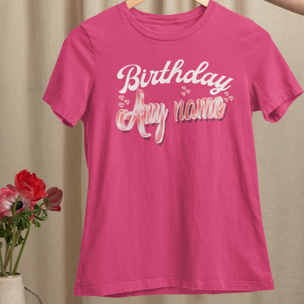 Personalised Custom Your Name T-shirt Heart Family Friendship Birthday Gifts