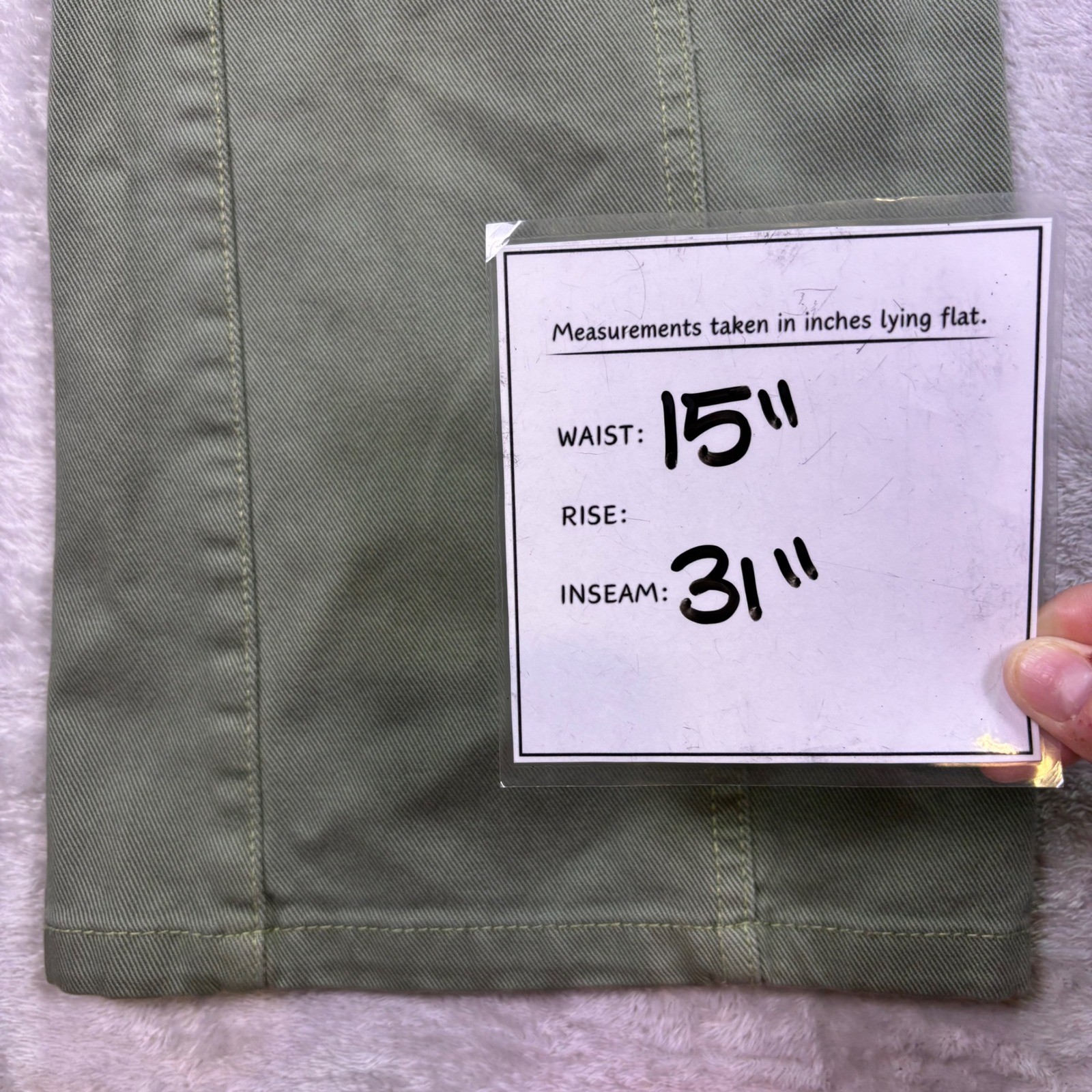 boohooMAN Mens Cargo Pants 32 Olive Green Cotton Utility Streetwear Button Fly