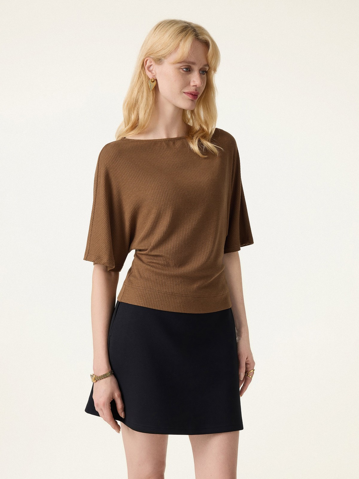 OGL Soft Ribbed Boatneck Relaxed Top
