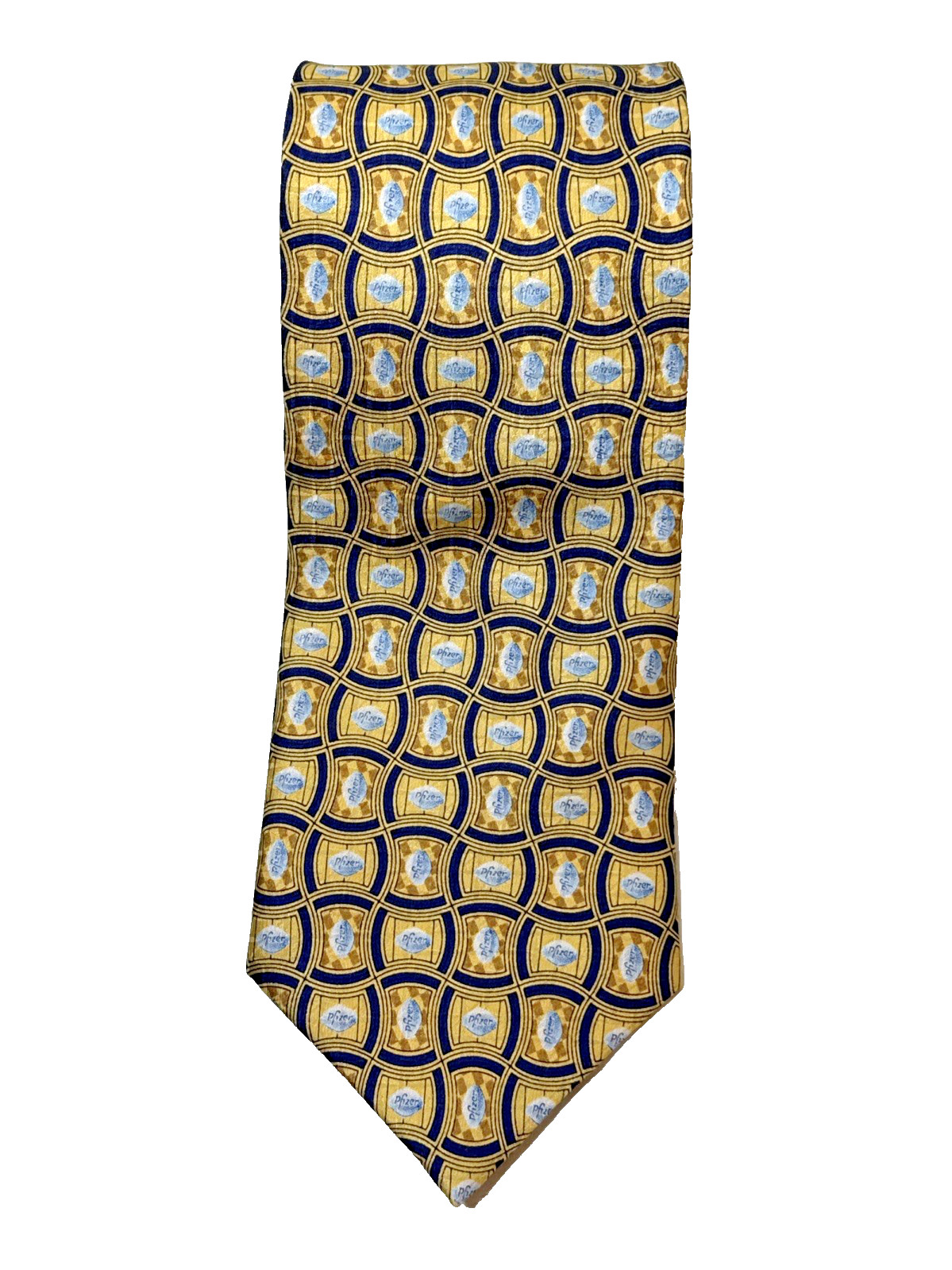 Pfizer VIAGRA Men’s Necktie Little Blue Pill Yellow Pharma Rep 3 3/4” Wide By 58