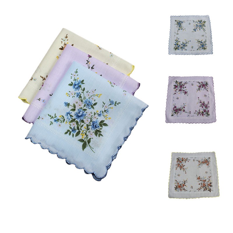 Mixed Lot 20 Square Hanky Cotton Vintage style floral Handkerchiefs Women 11.8“