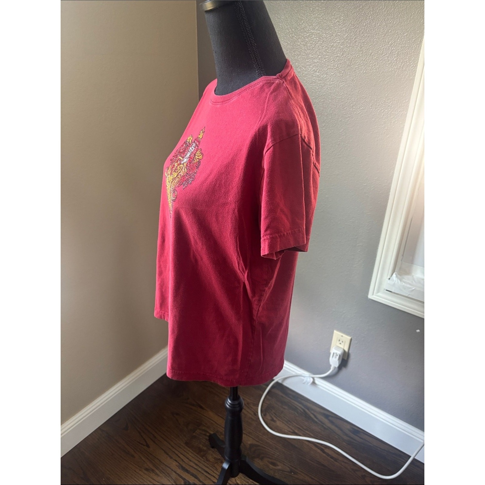 Harry Potter Burgundy Tee with Embellished Gryffindor Crest