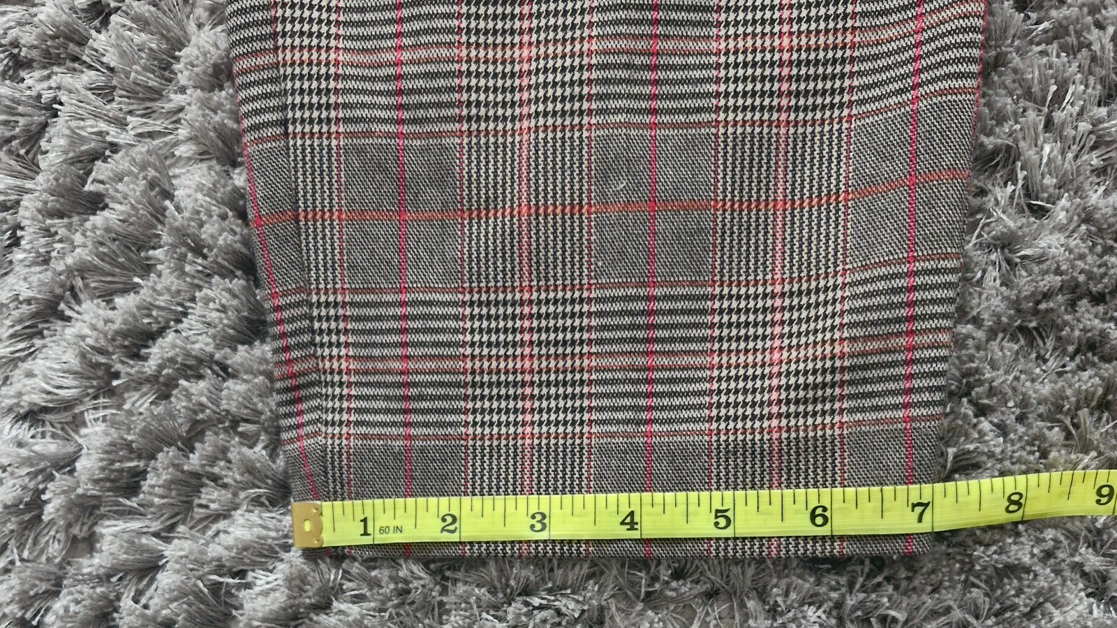 Next Womens Smart Trousers 12 Regular (34 Waist) Check Tapered Leg
