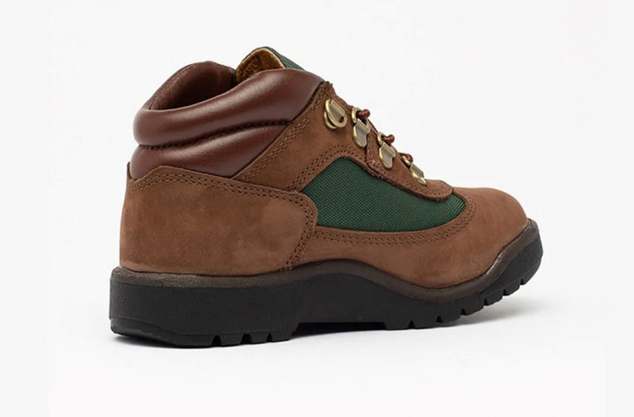 Boy’s YOUTH TIMBERLAND Field Mid Boot Dark Brown Nubuck LEATHER BOOTS Size 2.5