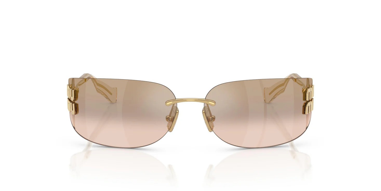 Miu Miu MU A51S Gold/Brown Gradient With Light Mirrored (5AK20P) Sunglasses