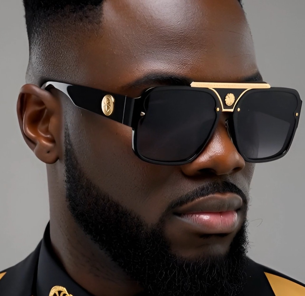 Men’s Sunglasses Classic Hip Hop Flat Top Cholo Swag Square Black Lens Fashion