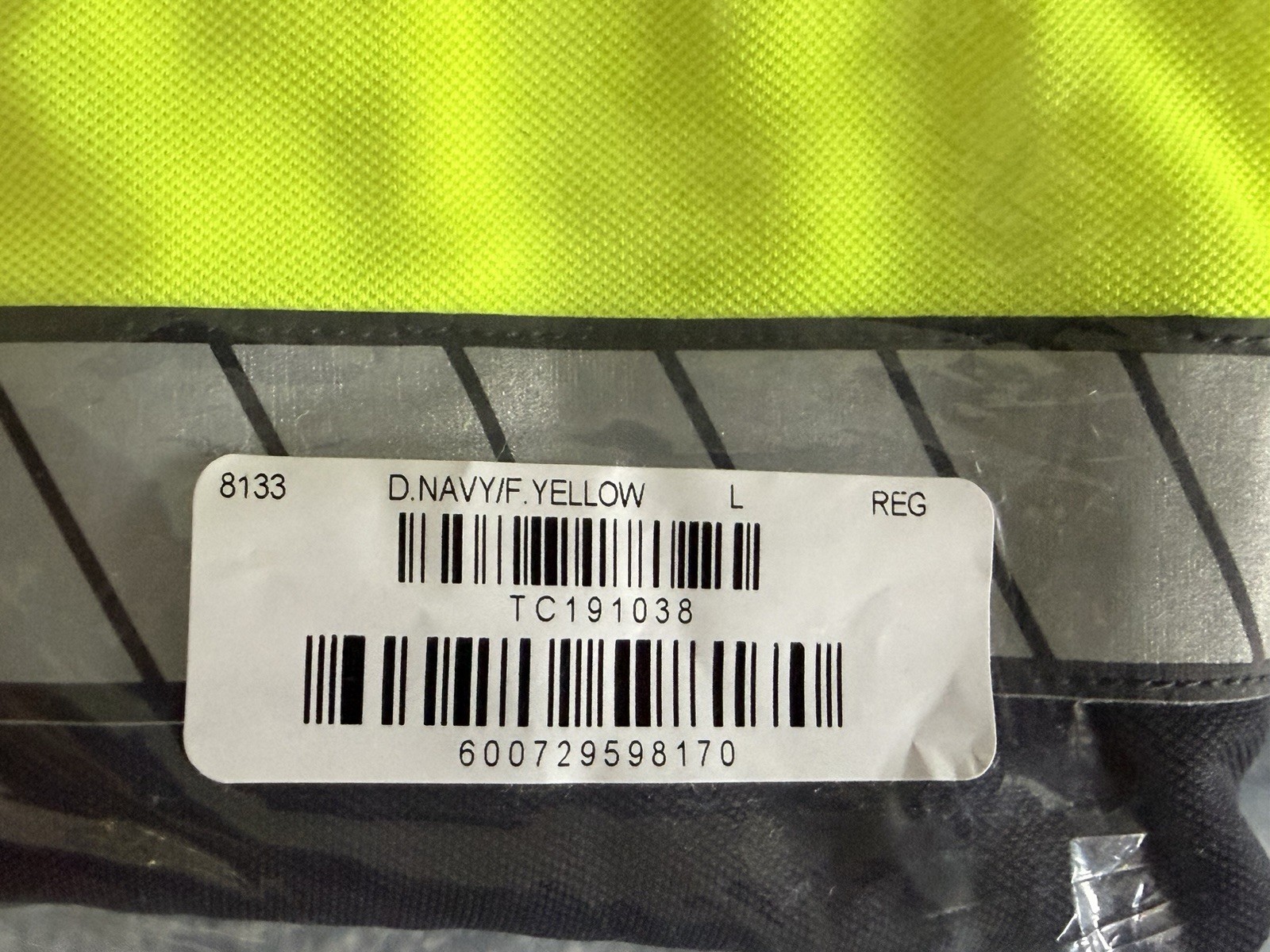 Blauer High-Visibility Mesh Polo Work Shirt Yellow/Navy Reflective Trim L 8133