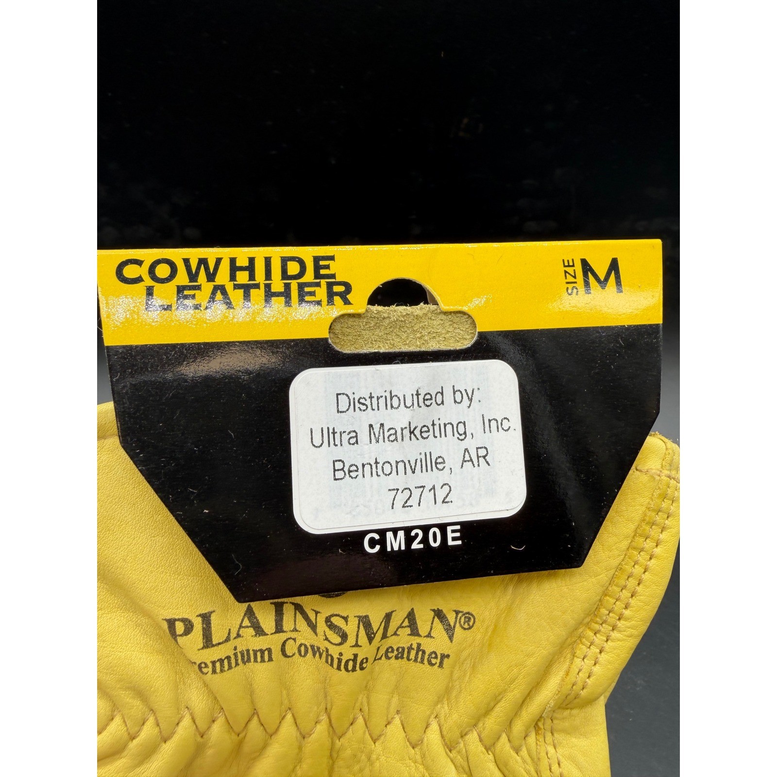 Plainsman Premium Cowhide Leather Work Gloves Tan Size Medium CM20E NEW